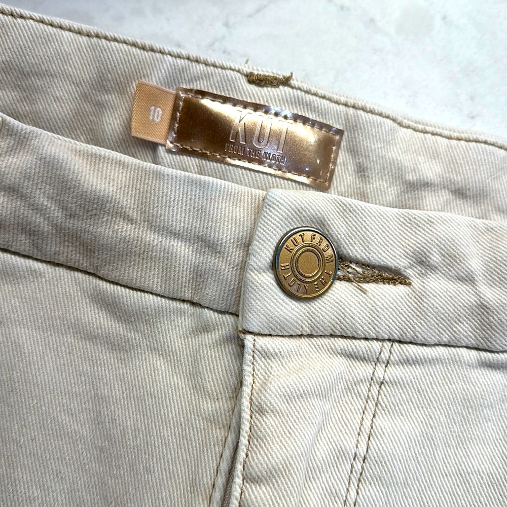 KUT wide leg, frayed hem jeans.